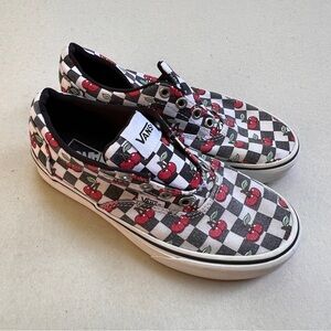 VANS Womens/Girls Cherry Checkerboard Cherries Lace Up Sneakers Black Red Sz 5.5